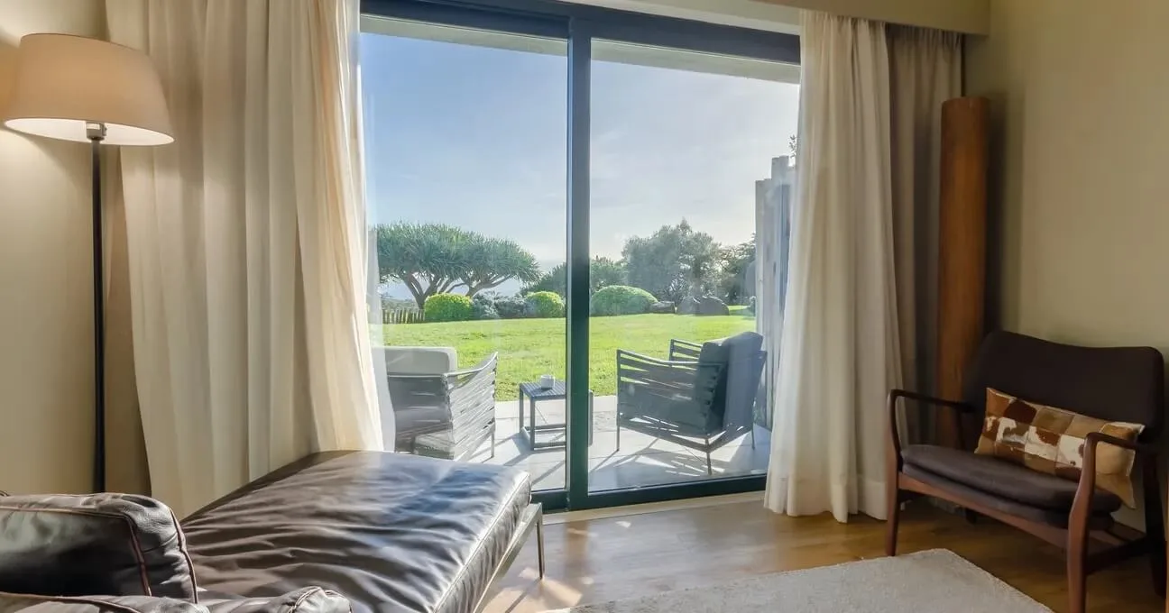 Ocean view from the Encruzado Room at Quinta Vale da Roca wine estate