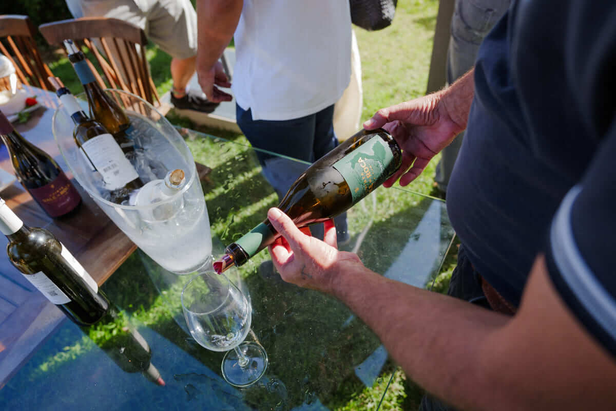 Estate wine at the wine tasting for the corporate event